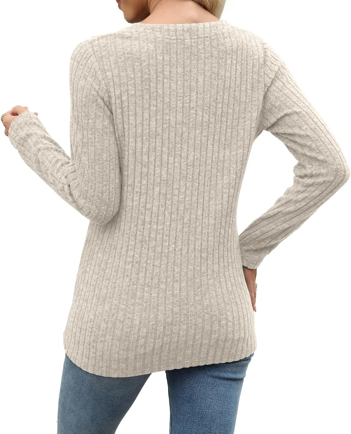 Sweaters for Women Fashion Long Sleeve Tops Pullover V Neck Casual Loose Sweatshirt