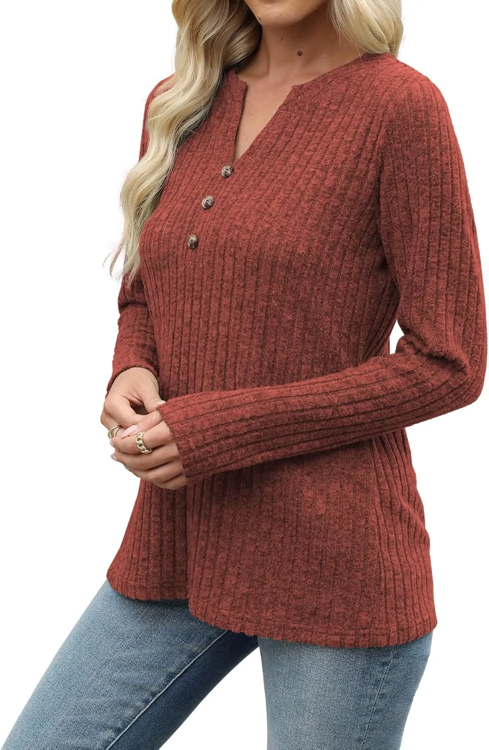 Sweaters for Women Fashion Long Sleeve Tops Pullover V Neck Casual Loose Sweatshirt