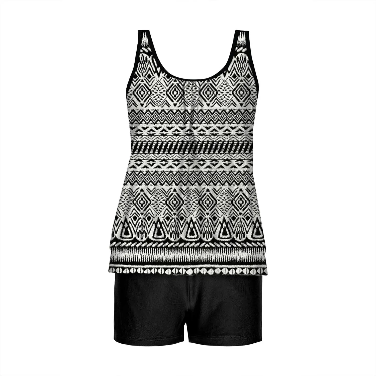 Swim Suits for Women 2025 Two Piece Blouson Tankini Swimsuit Swim Tankini Tank Top with Boyshorts Modest Bathing Suit