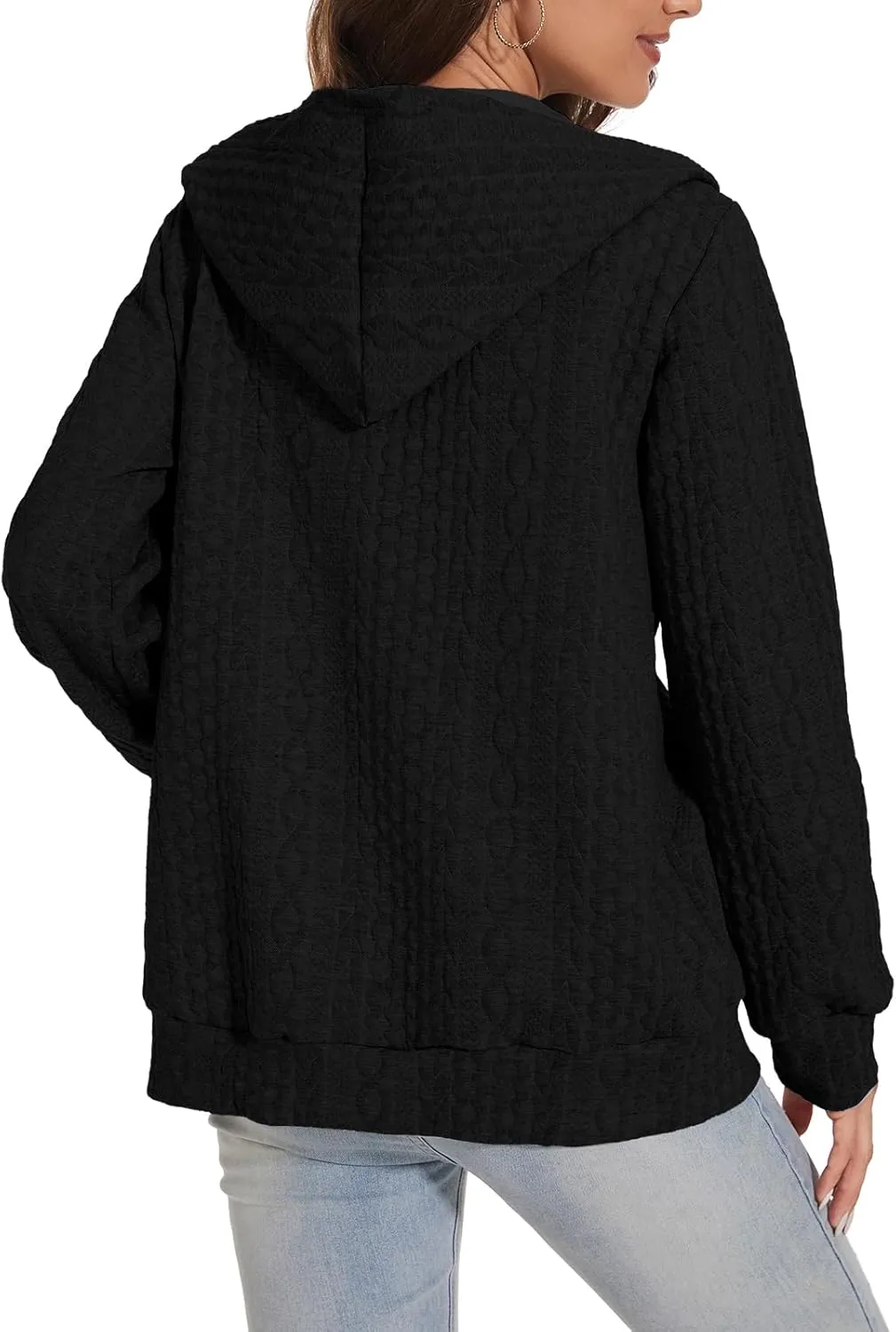 TBA Zip Up Cardigan Sweatshirts for Women Long Sleeve Lightweight Hoodie Oversized Casual Hoodies Sweater Fashion Jackets