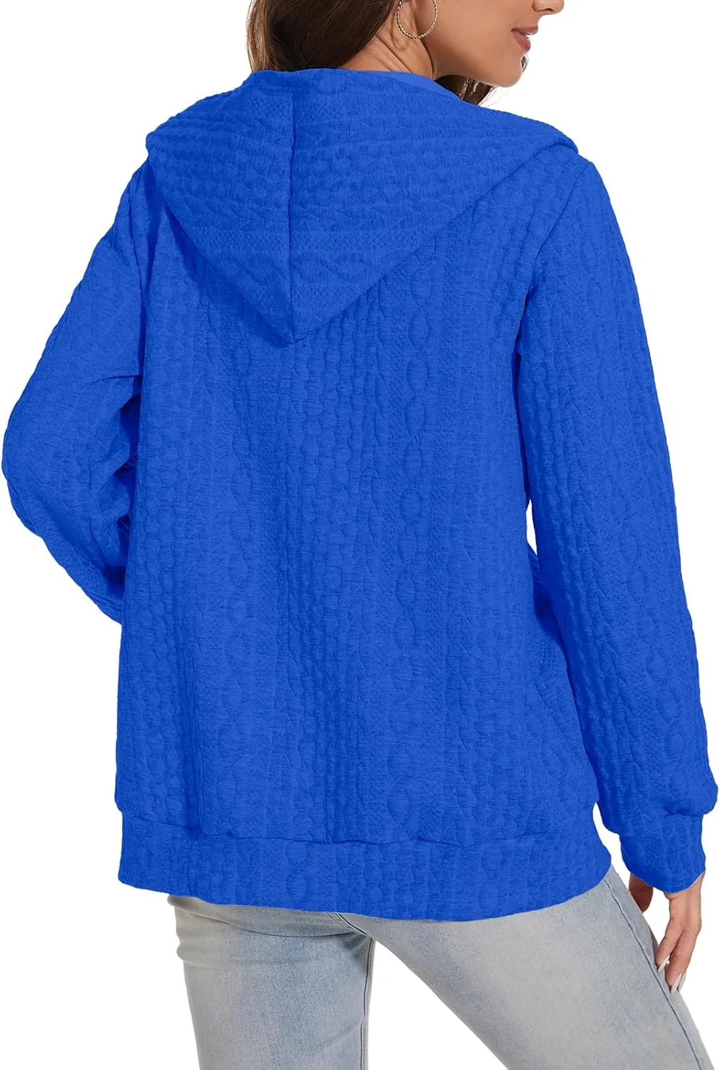 TBA Zip Up Cardigan Sweatshirts for Women Long Sleeve Lightweight Hoodie Oversized Casual Hoodies Sweater Fashion Jackets