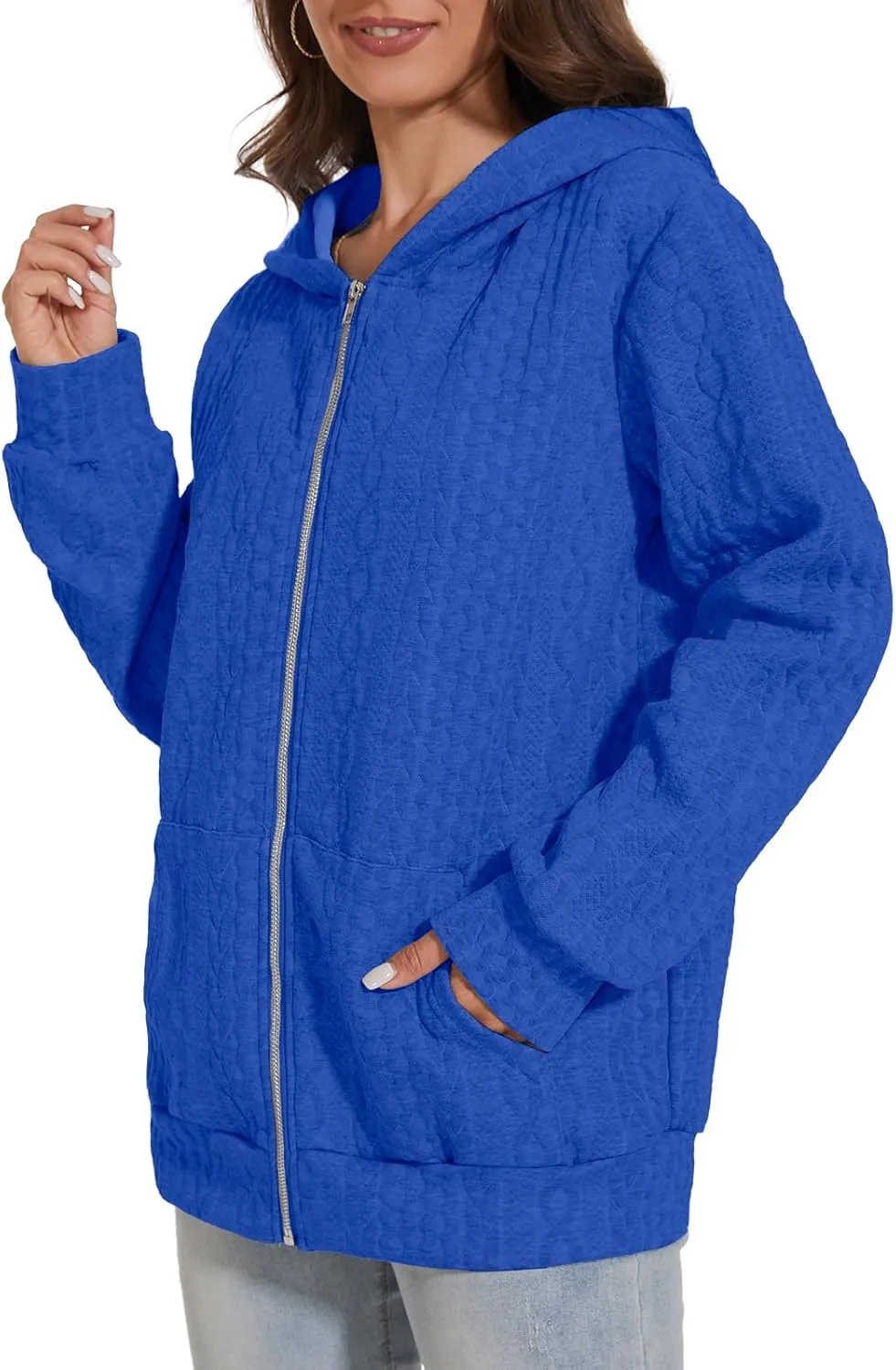 TBA Zip Up Cardigan Sweatshirts for Women Long Sleeve Lightweight Hoodie Oversized Casual Hoodies Sweater Fashion Jackets