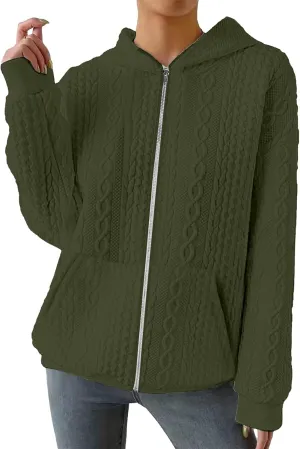 TBA Zip Up Cardigan Sweatshirts for Women Long Sleeve Lightweight Hoodie Oversized Casual Hoodies Sweater Fashion Jackets