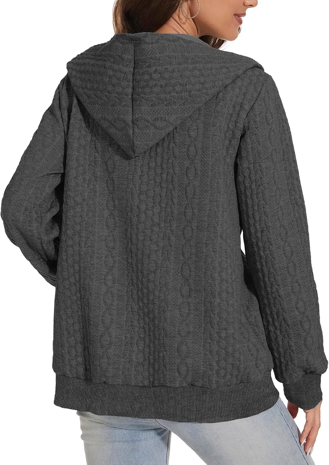 TBA Zip Up Cardigan Sweatshirts for Women Long Sleeve Lightweight Hoodie Oversized Casual Hoodies Sweater Fashion Jackets