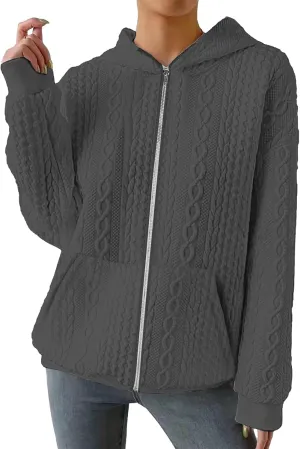 TBA Zip Up Cardigan Sweatshirts for Women Long Sleeve Lightweight Hoodie Oversized Casual Hoodies Sweater Fashion Jackets