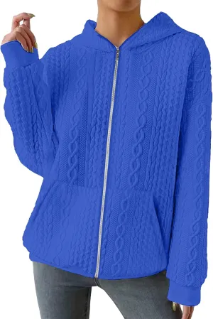 TBA Zip Up Cardigan Sweatshirts for Women Long Sleeve Lightweight Hoodie Oversized Casual Hoodies Sweater Fashion Jackets