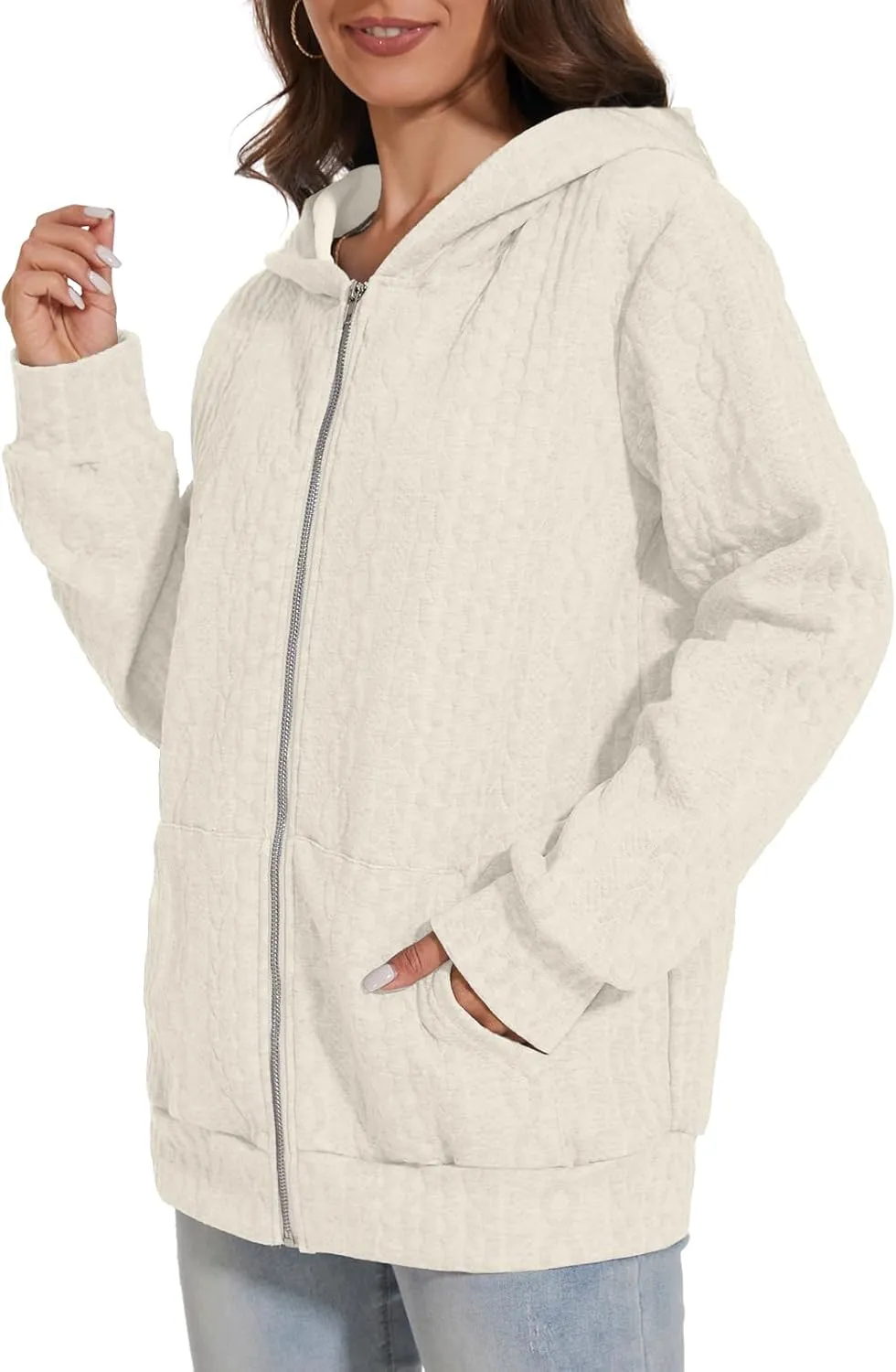 TBA Zip Up Cardigan Sweatshirts for Women Long Sleeve Lightweight Hoodie Oversized Casual Hoodies Sweater Fashion Jackets