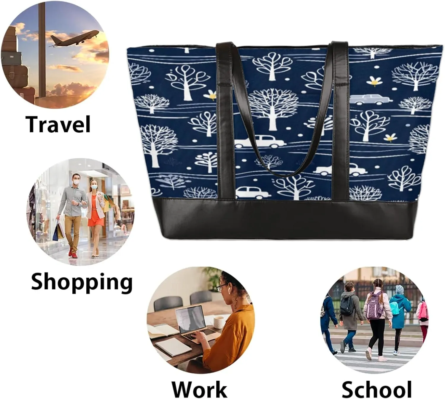 Tote Bag for Women with Zipper, Laptop Tote Bags Laptop Sleeve Case Shoulder Bag Messenger Bags