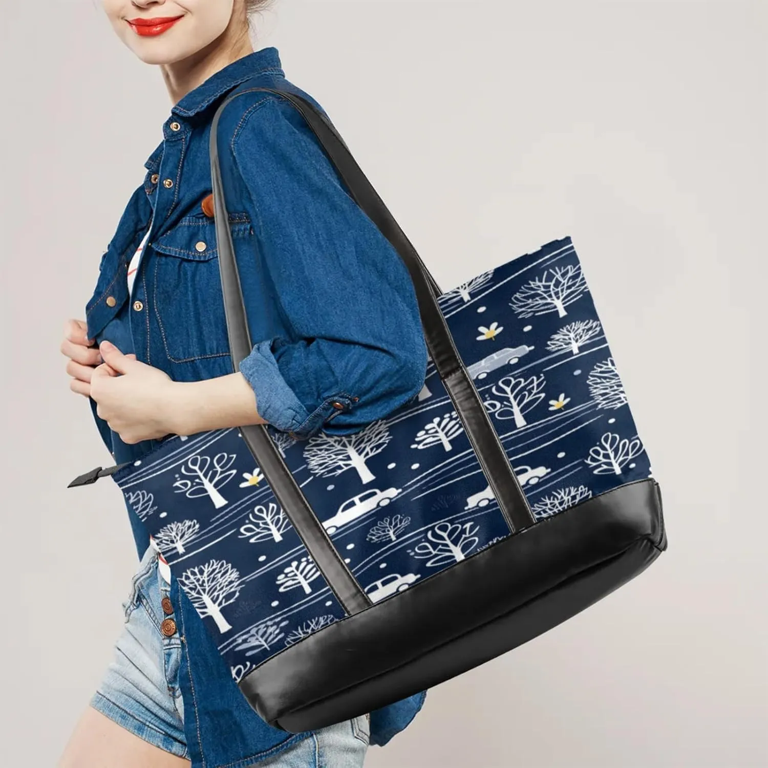 Tote Bag for Women with Zipper, Laptop Tote Bags Laptop Sleeve Case Shoulder Bag Messenger Bags