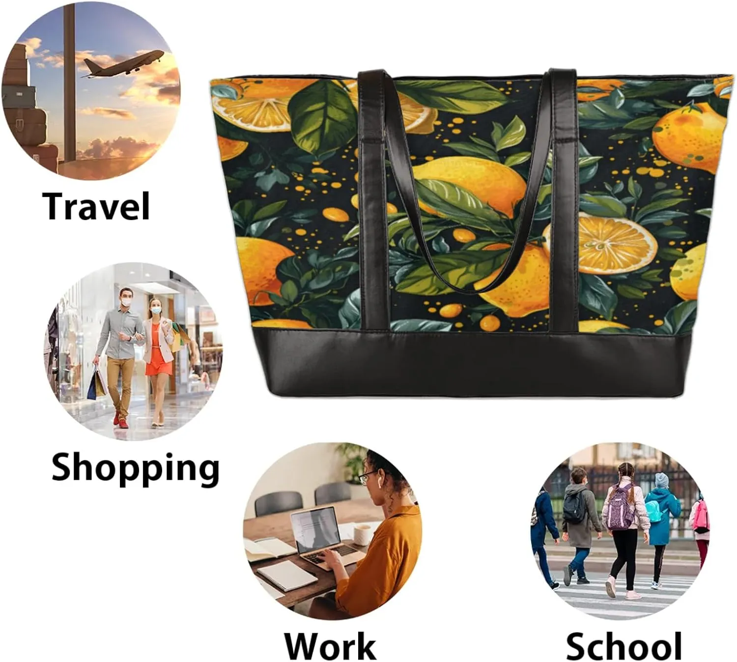 Tote Bag for Women with Zipper, Laptop Tote Bags Laptop Sleeve Case Shoulder Bag Messenger Bags