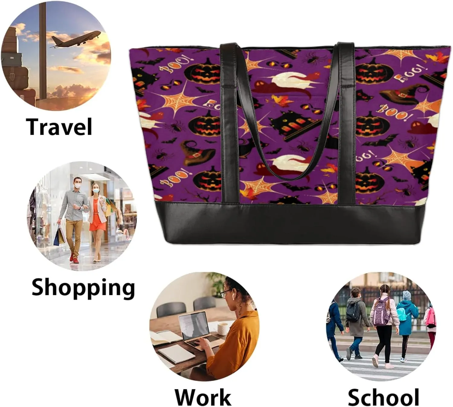 Tote Bag for Women with Zipper, Laptop Tote Bags Laptop Sleeve Case Shoulder Bag Messenger Bags