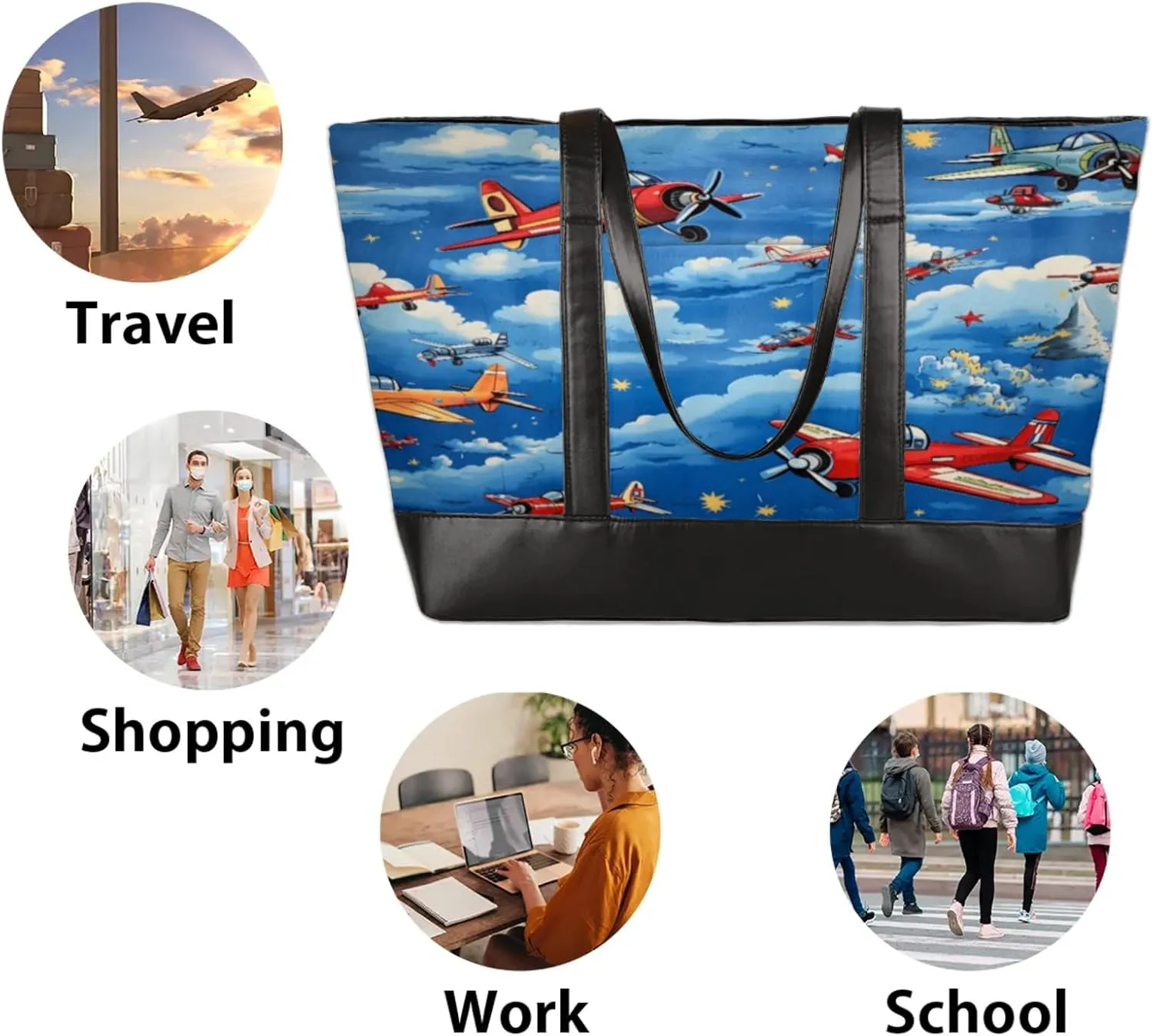 Tote Bag for Women with Zipper, Laptop Tote Bags Laptop Sleeve Case Shoulder Bag Messenger Bags