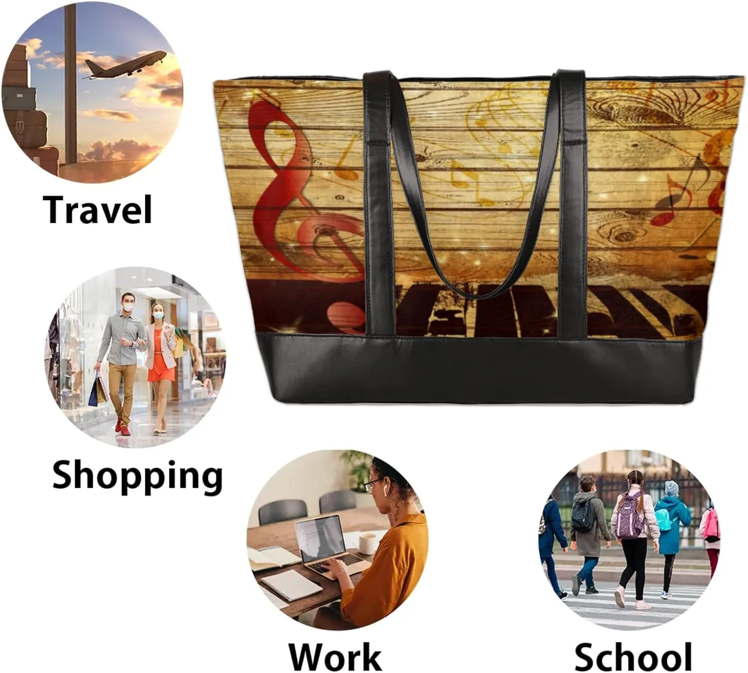 Tote Bag for Women with Zipper, Laptop Tote Bags Laptop Sleeve Case Shoulder Bag Messenger Bags