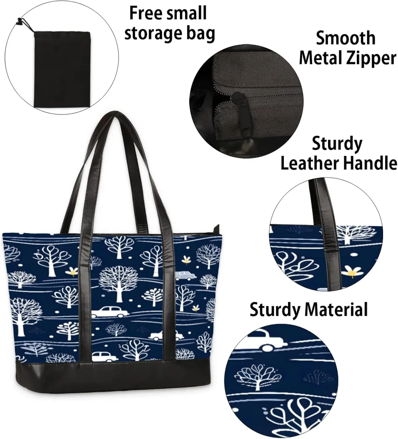 Tote Bag for Women with Zipper, Laptop Tote Bags Laptop Sleeve Case Shoulder Bag Messenger Bags