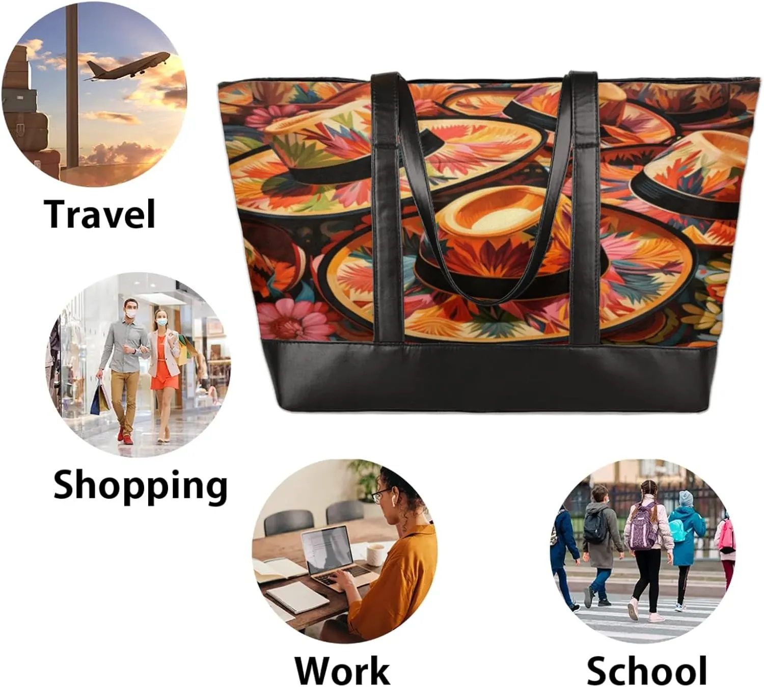 Tote Bag for Women with Zipper, Laptop Tote Bags Laptop Sleeve Case Shoulder Bag Messenger Bags