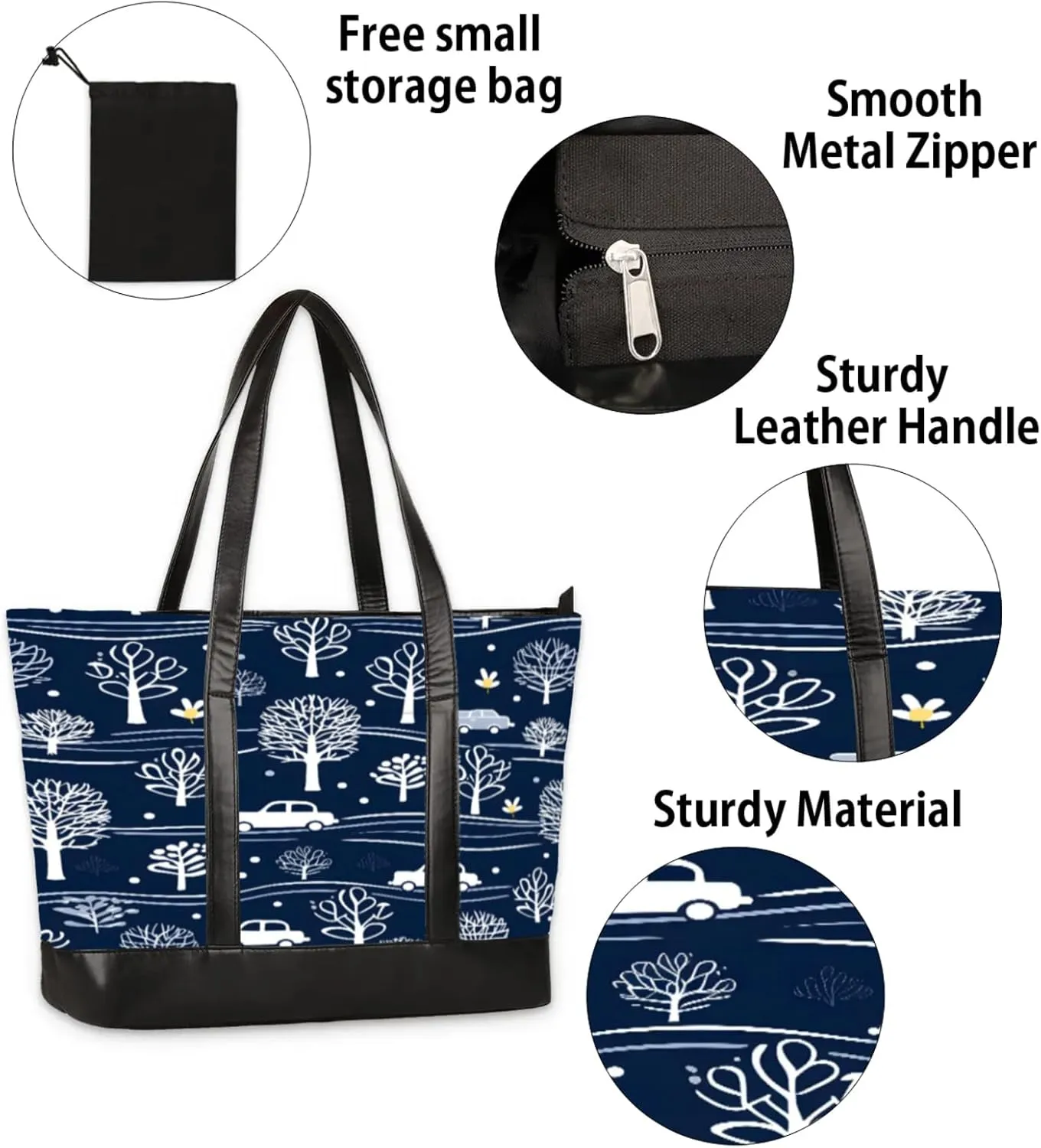 Tote Bag for Women with Zipper, Laptop Tote Bags Laptop Sleeve Case Shoulder Bag Messenger Bags