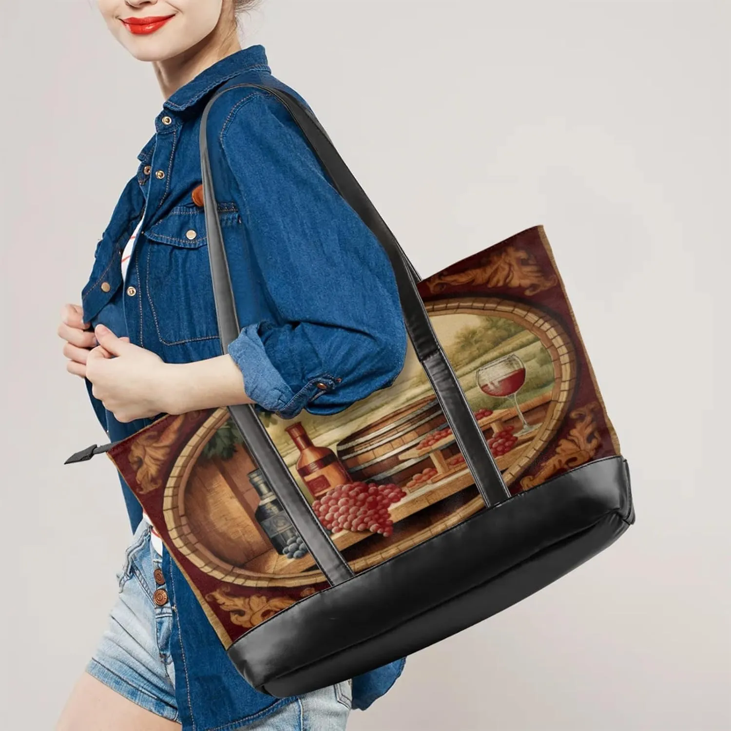 Tote Bag for Women with Zipper, Laptop Tote Bags Laptop Sleeve Case Shoulder Bag Messenger Bags