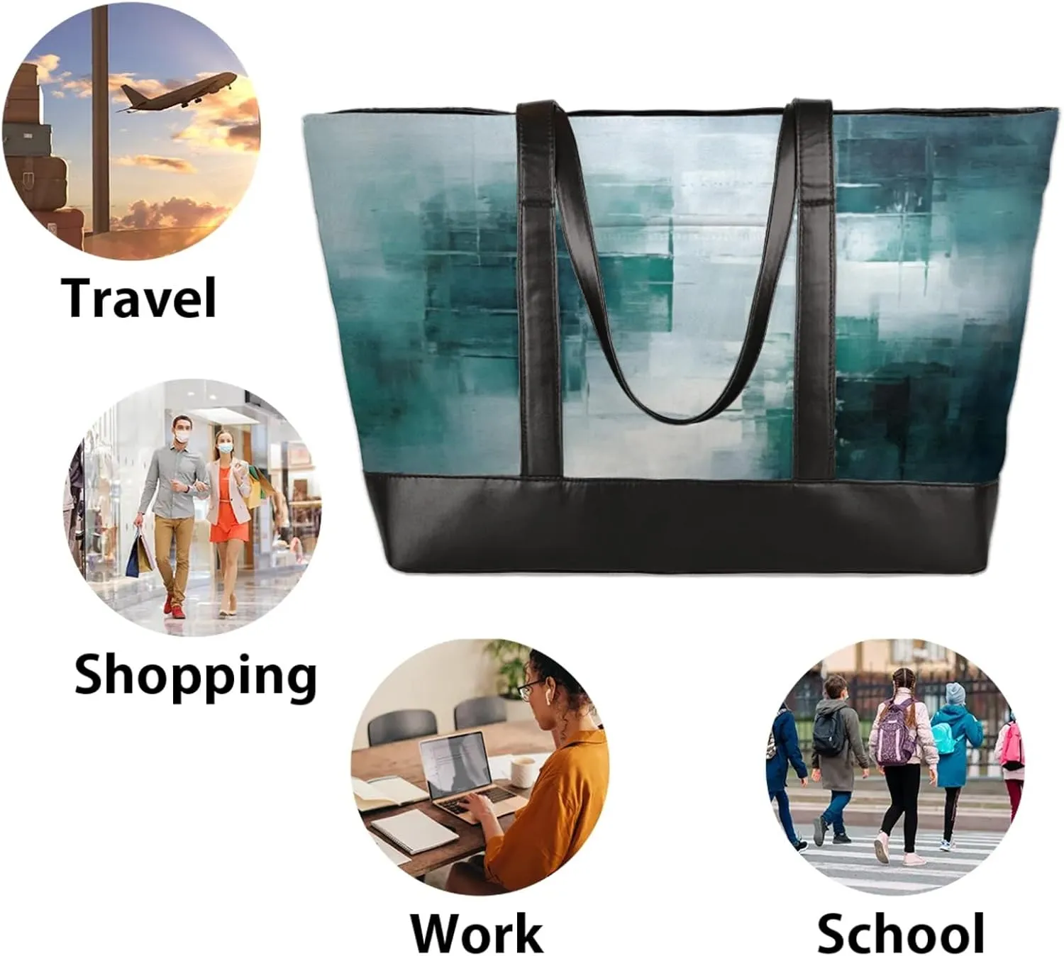 Tote Bag for Women with Zipper, Laptop Tote Bags Laptop Sleeve Case Shoulder Bag Messenger Bags