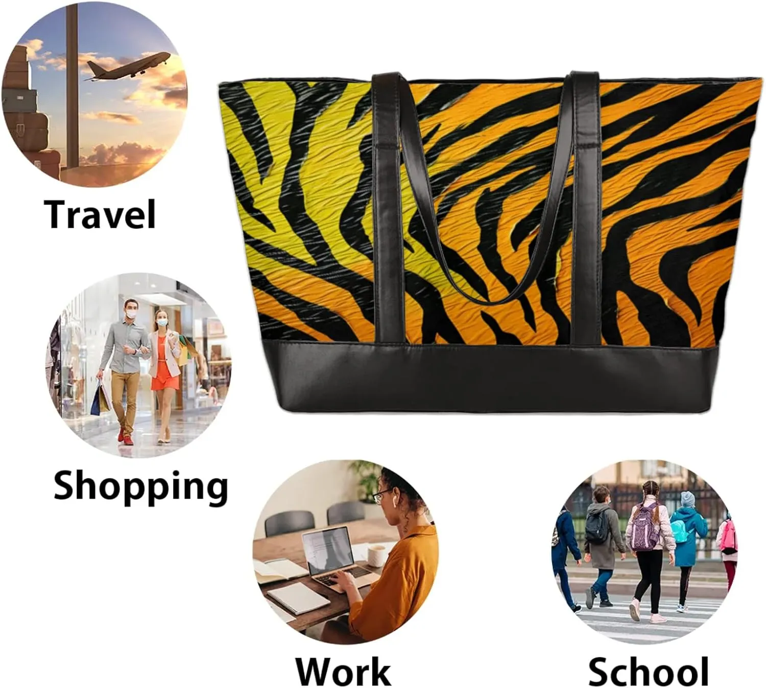 Tote Bag for Women with Zipper, Laptop Tote Bags Laptop Sleeve Case Shoulder Bag Messenger Bags