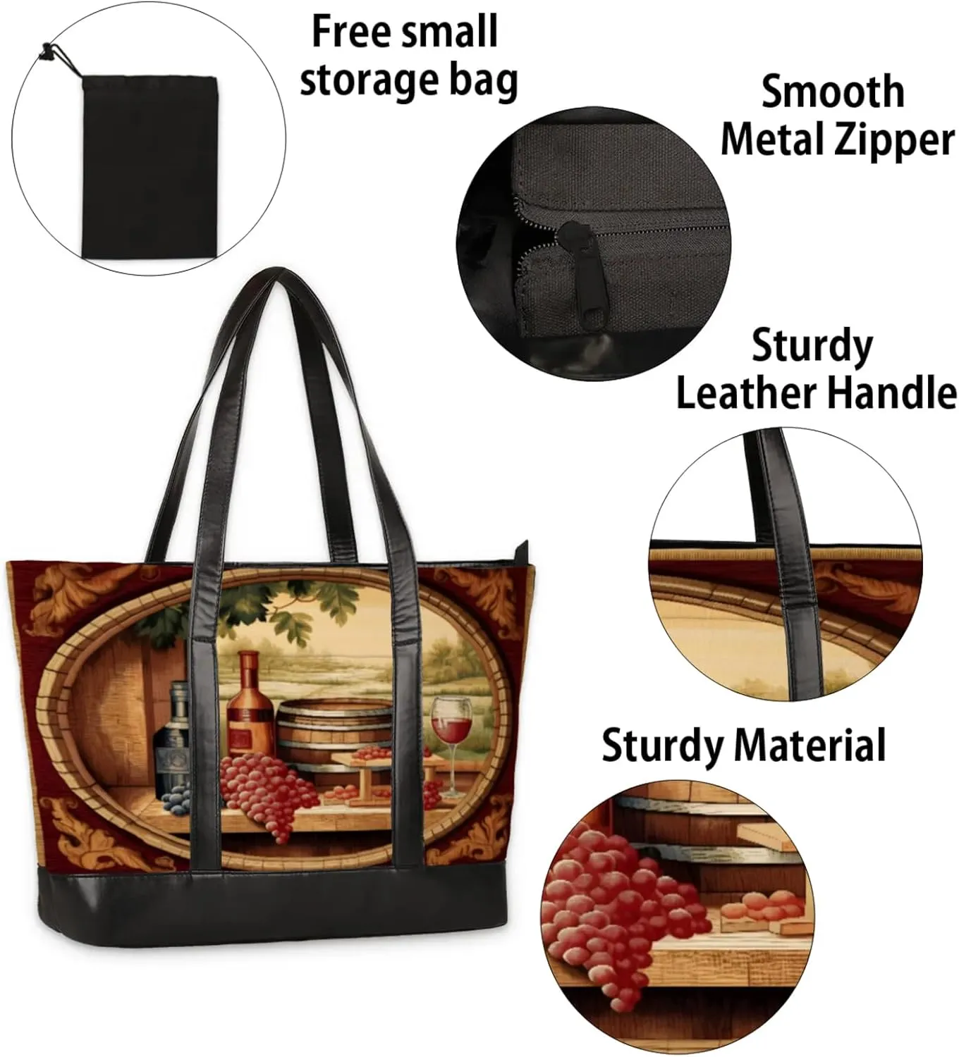 Tote Bag for Women with Zipper, Laptop Tote Bags Laptop Sleeve Case Shoulder Bag Messenger Bags