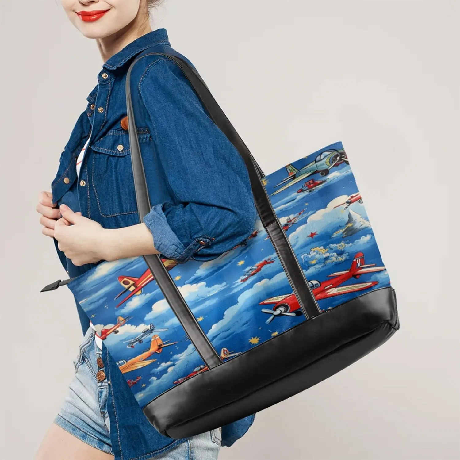 Tote Bag for Women with Zipper, Laptop Tote Bags Laptop Sleeve Case Shoulder Bag Messenger Bags