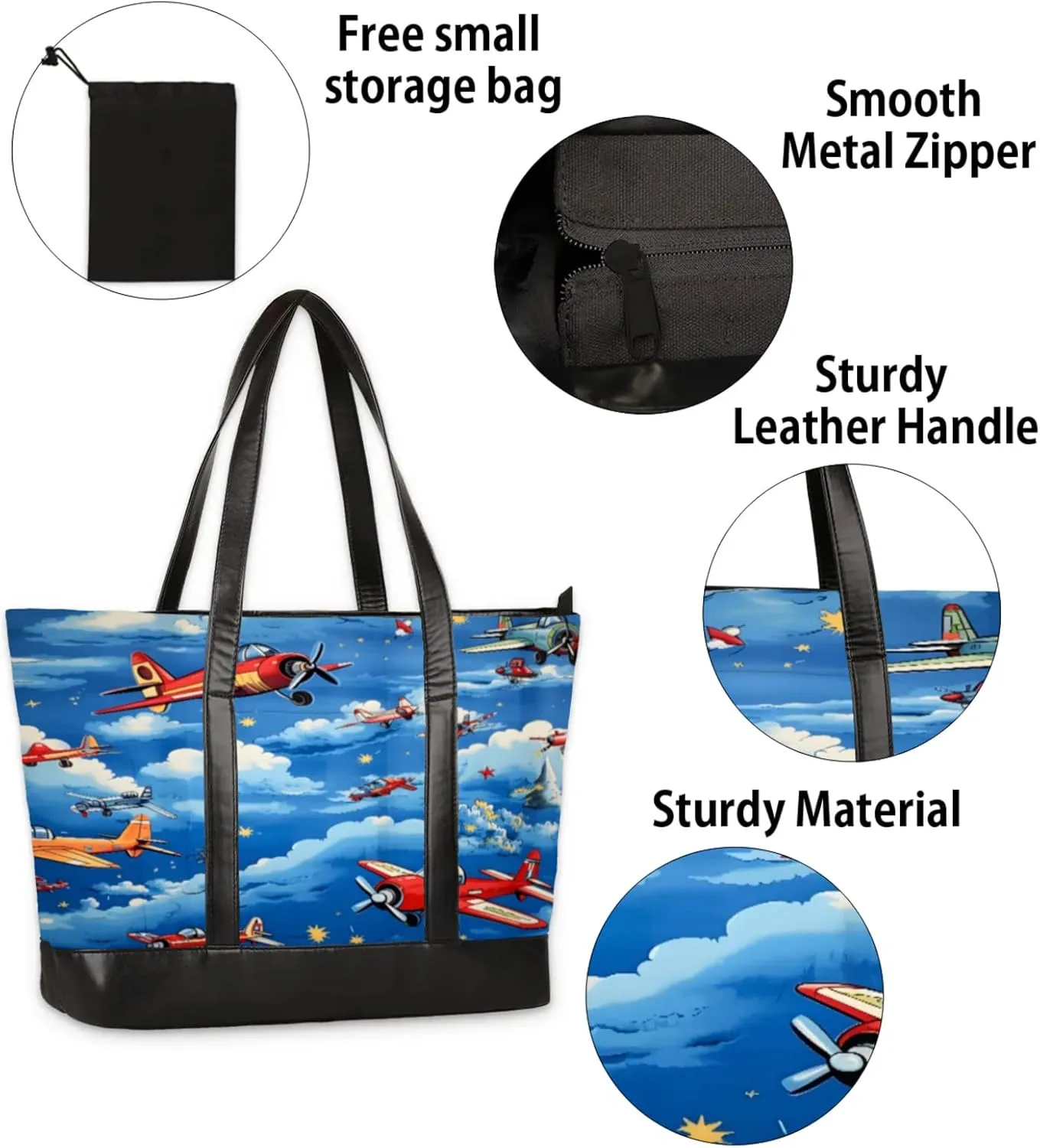 Tote Bag for Women with Zipper, Laptop Tote Bags Laptop Sleeve Case Shoulder Bag Messenger Bags