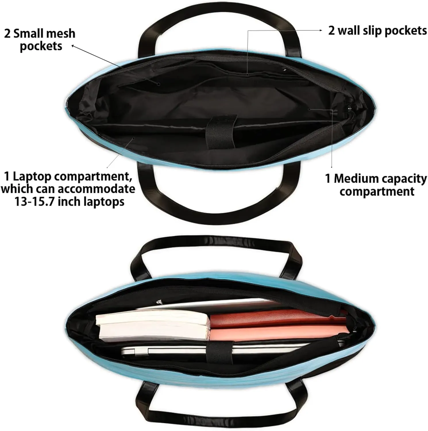Tote Bag for Women with Zipper, Laptop Tote Bags Laptop Sleeve Case Shoulder Bag Messenger Bags