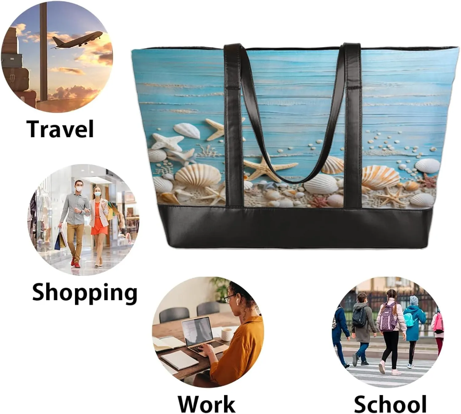 Tote Bag for Women with Zipper, Laptop Tote Bags Laptop Sleeve Case Shoulder Bag Messenger Bags