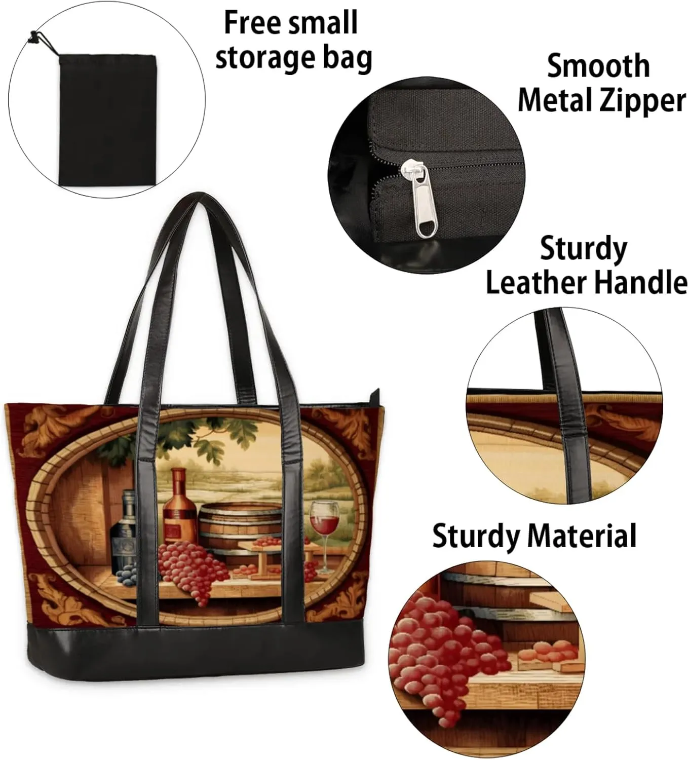 Tote Bag for Women with Zipper, Laptop Tote Bags Laptop Sleeve Case Shoulder Bag Messenger Bags