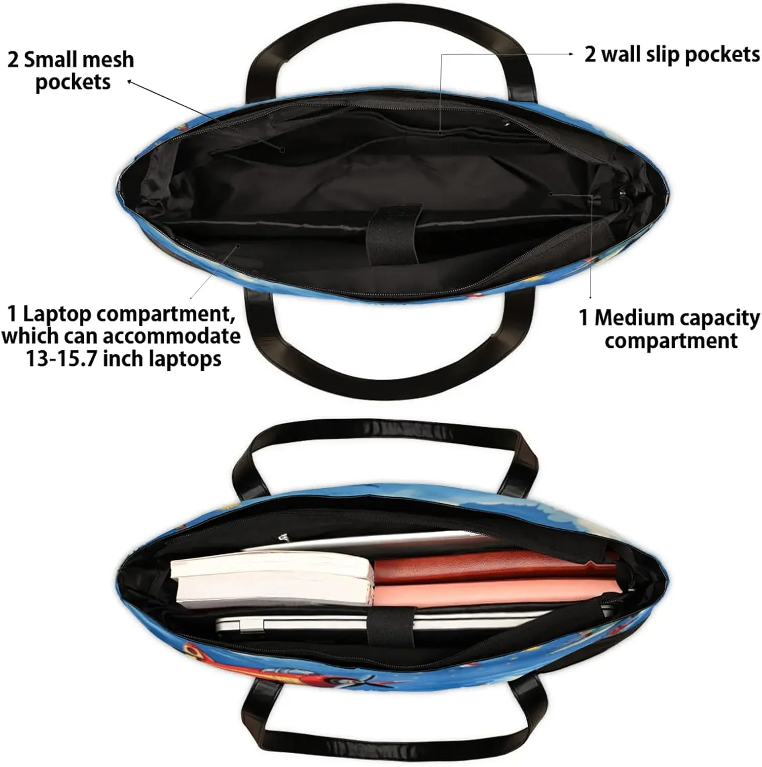 Tote Bag for Women with Zipper, Laptop Tote Bags Laptop Sleeve Case Shoulder Bag Messenger Bags