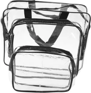 Travel Essentials 3 Sizes Pvc Cosmetics Bag Toiletry Organizer Waterproof Black