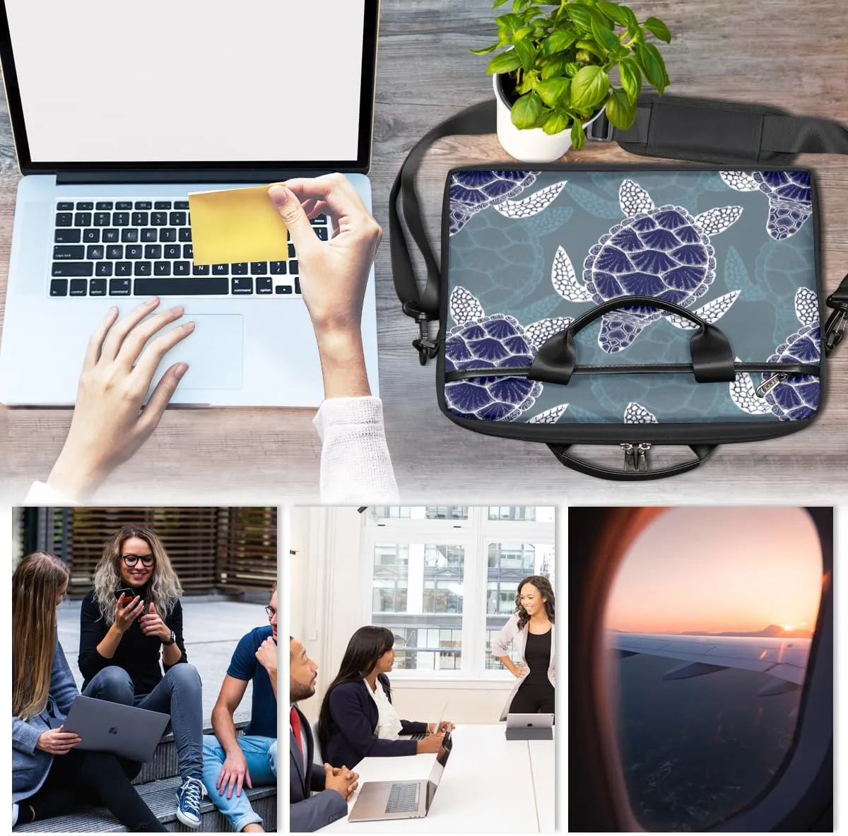 Tree Plants Texture Laptop Shoulder Bag for Tablet Computer Notebook Sleeve Messenger Carrying Case Briefcase Tote