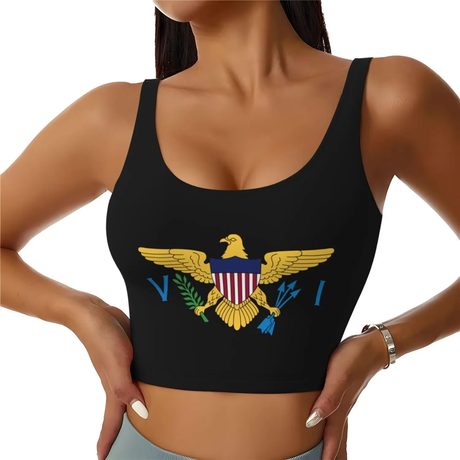Us Virgin Islands Flag Tank Tops Women's Tanks Slim-Fit Sport Tanks