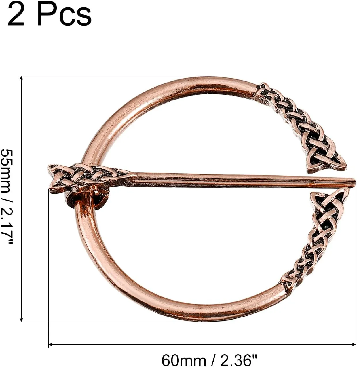 uxcell Vintage Brooch Cloak Pins, Penannular Brooch Cloak Clasp Scarf Pin Shawl Pins Cardigan Brooch Buckle