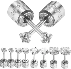 VALICLUD 5 Pairs Women Trendy Earrings Rhinestone Studs for Women Minimalist Fashion Jewelry