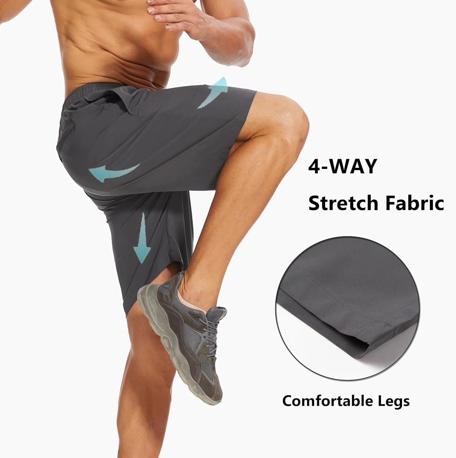 Vcansion Men's Outdoor Lightweight Hiking Shorts Quick Dry Sports Casual Shorts Skateboard Shorts Swimming Shorts