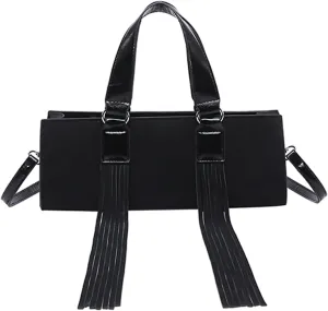 Vegan Leather Tote Bag for Women, Designer Work Purse with Gold Chain Strap & Zipper