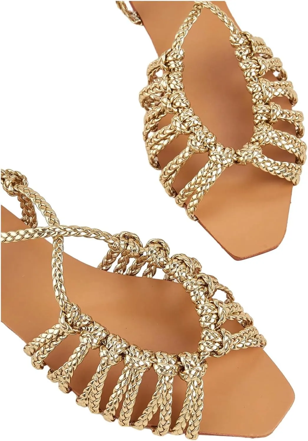 Verdusa Women's Metallic Braided Slingback Sandals Casual Strappy Sandals
