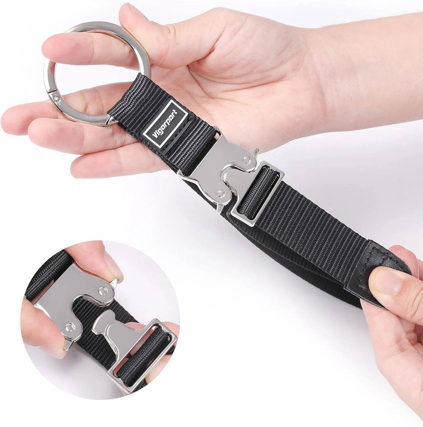 Vigorport Add A Bag Luggage Straps, Jacket Gripper Strap for Travel Backpack, Baggage Suitcase Belt Travel Accessories with Metal Buckle for Carry on Bag (1, Normal Black)