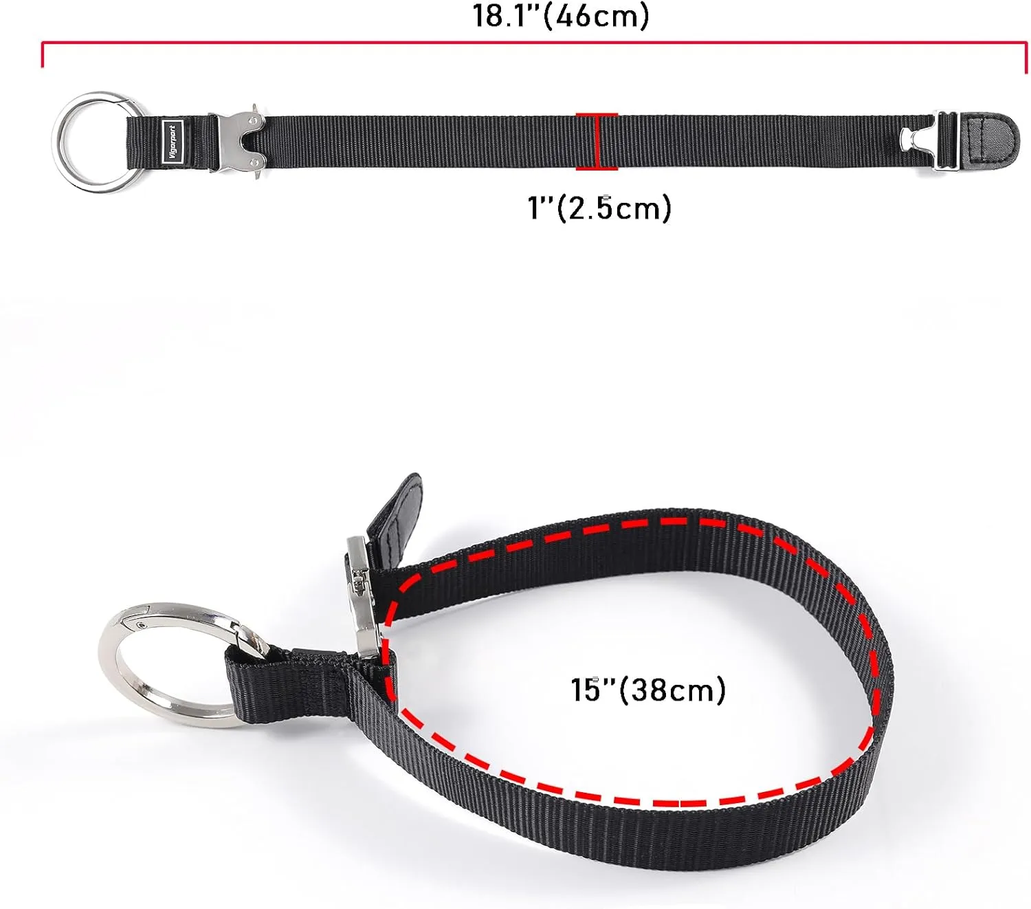 Vigorport Add A Bag Luggage Straps, Jacket Gripper Strap for Travel Backpack, Baggage Suitcase Belt Travel Accessories with Metal Buckle for Carry on Bag (1, Normal Black)