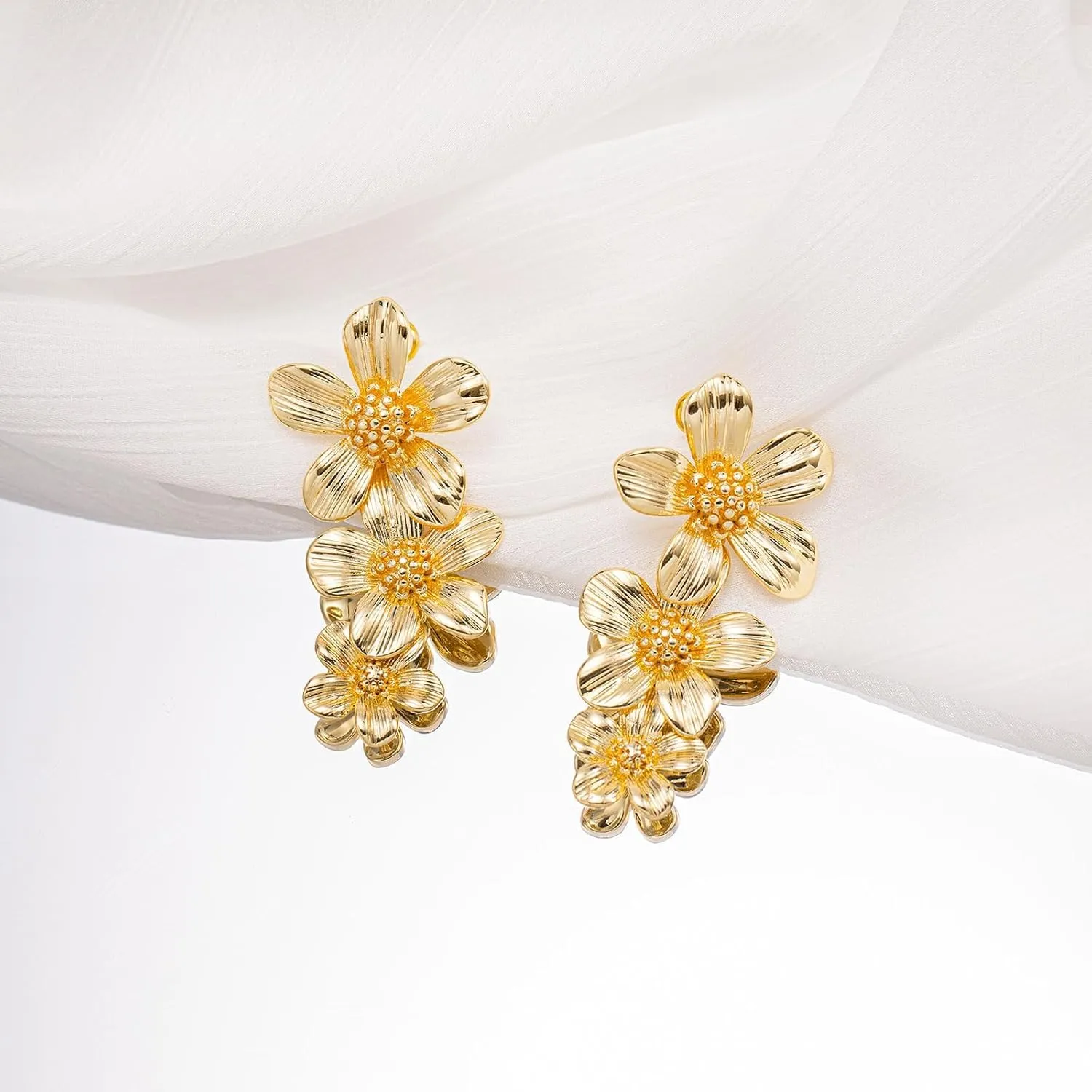 VRIUA Dangle Earrings for Women - 14K Gold Plated Statement Drop Earrings Dainty CZ Wedding Dangling Earrings Trendy Jewelry