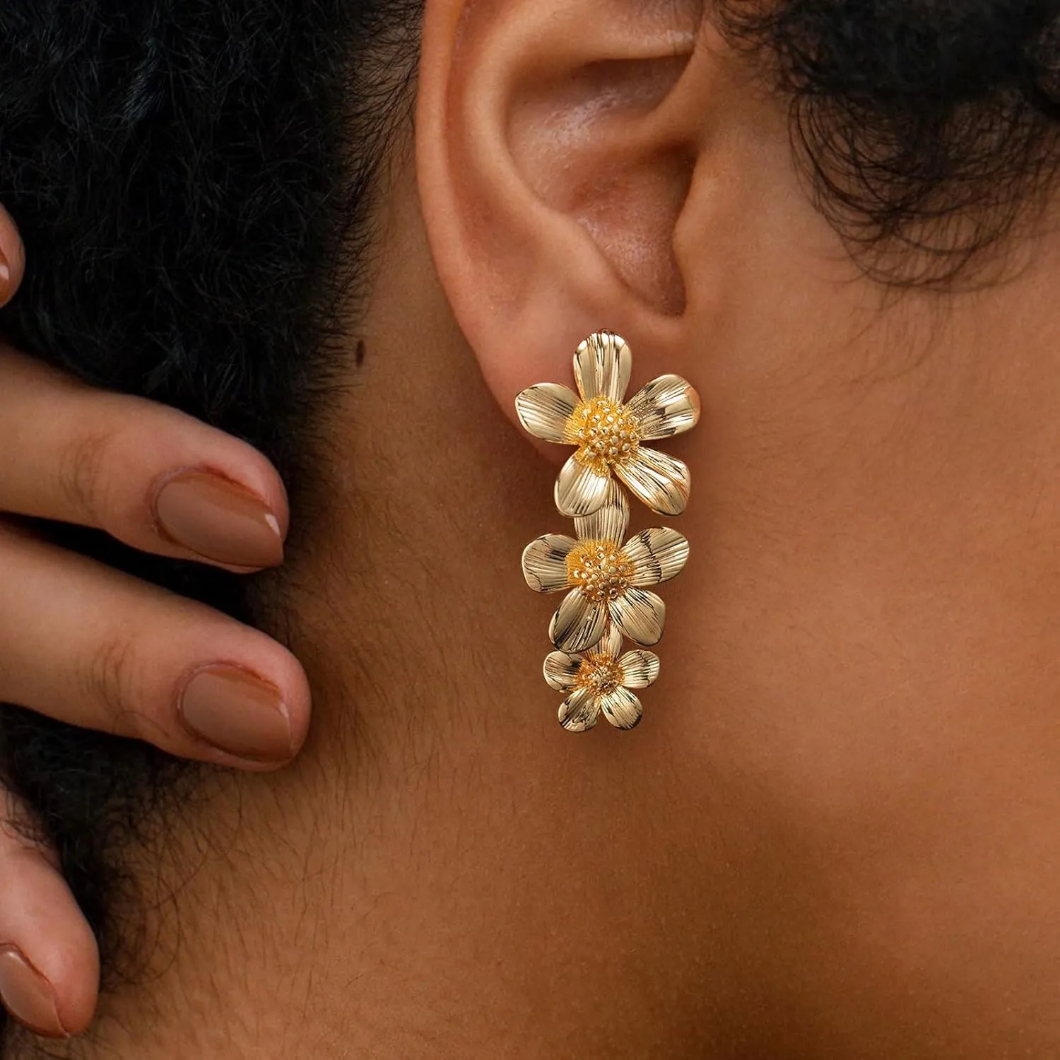 VRIUA Dangle Earrings for Women - 14K Gold Plated Statement Drop Earrings Dainty CZ Wedding Dangling Earrings Trendy Jewelry