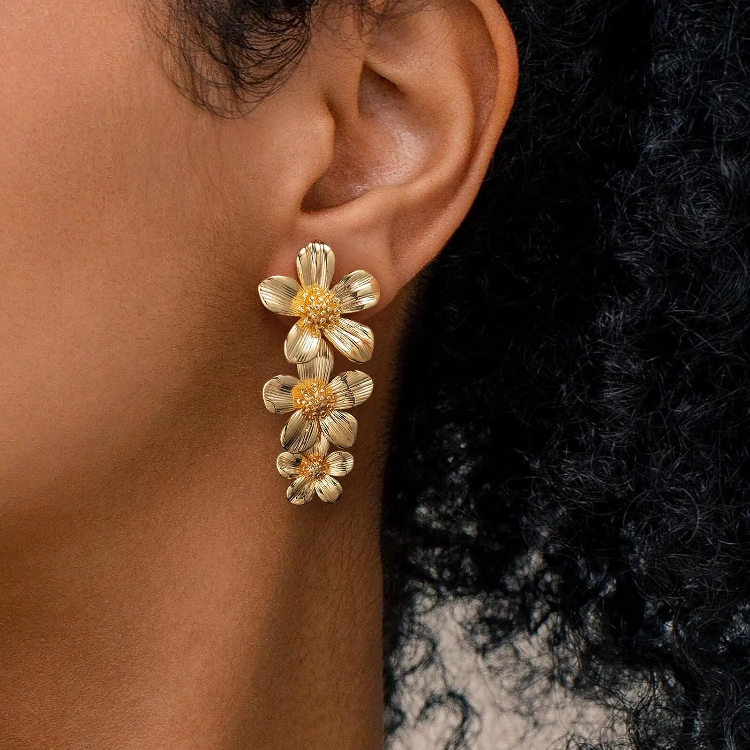 VRIUA Dangle Earrings for Women - 14K Gold Plated Statement Drop Earrings Dainty CZ Wedding Dangling Earrings Trendy Jewelry