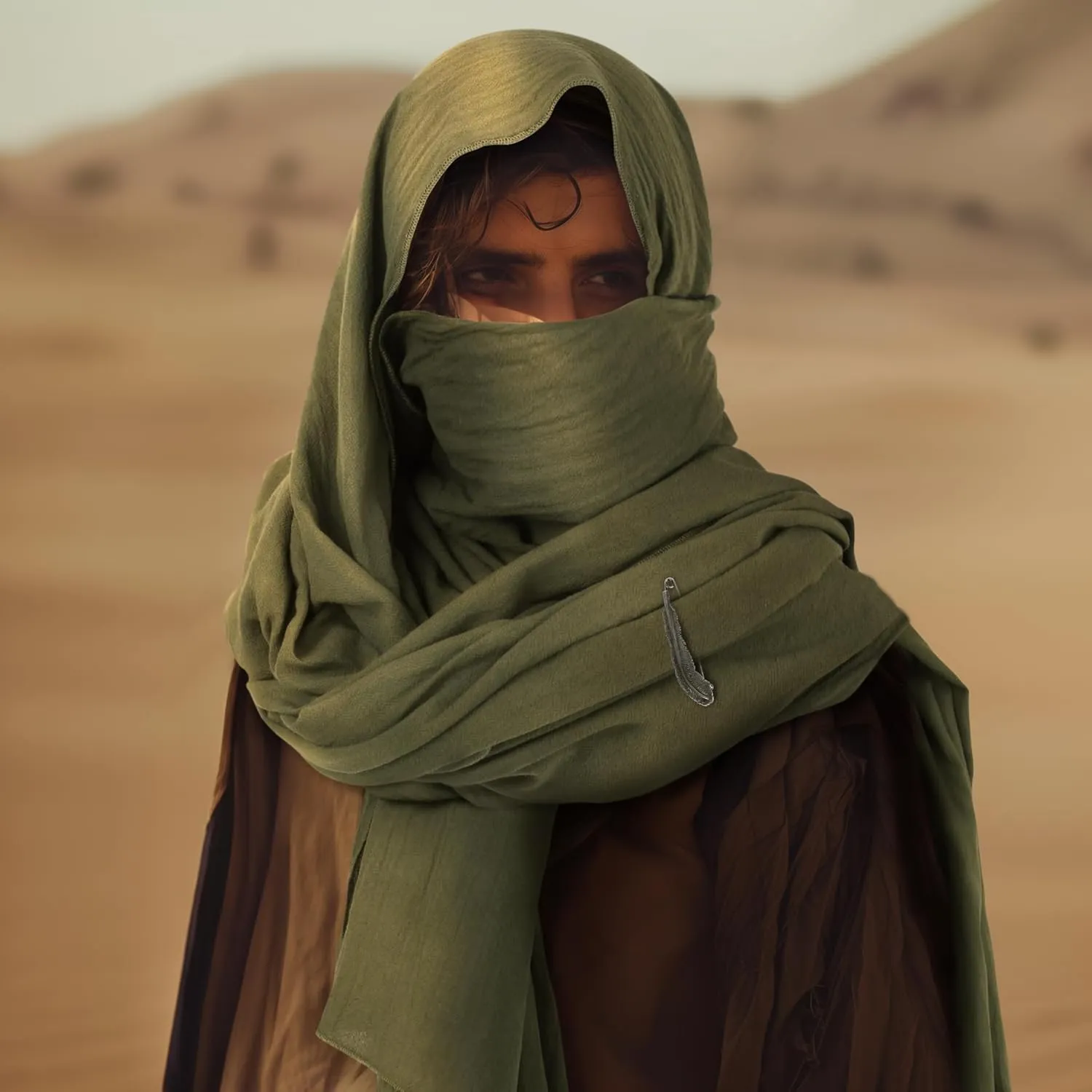 VZQI Medieval Cloak with Hood Men Apocalyptic Shawl Renaissance Costume Retro Shemagh Accessories