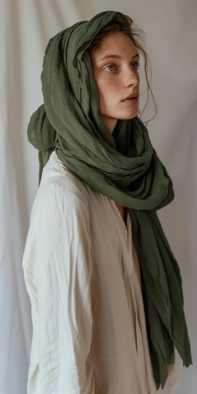 VZQI Medieval Cloak with Hood Men Apocalyptic Shawl Renaissance Costume Retro Shemagh Accessories