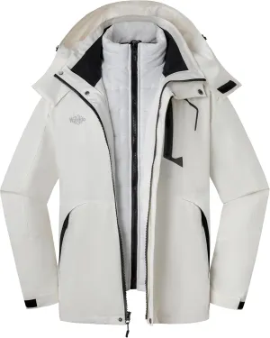 Wantdo Men's Waterproof 3-in-1 Ski Jacket Warm Winter Snow Coat Windproof Rain Jackets Snowboarding Jackets