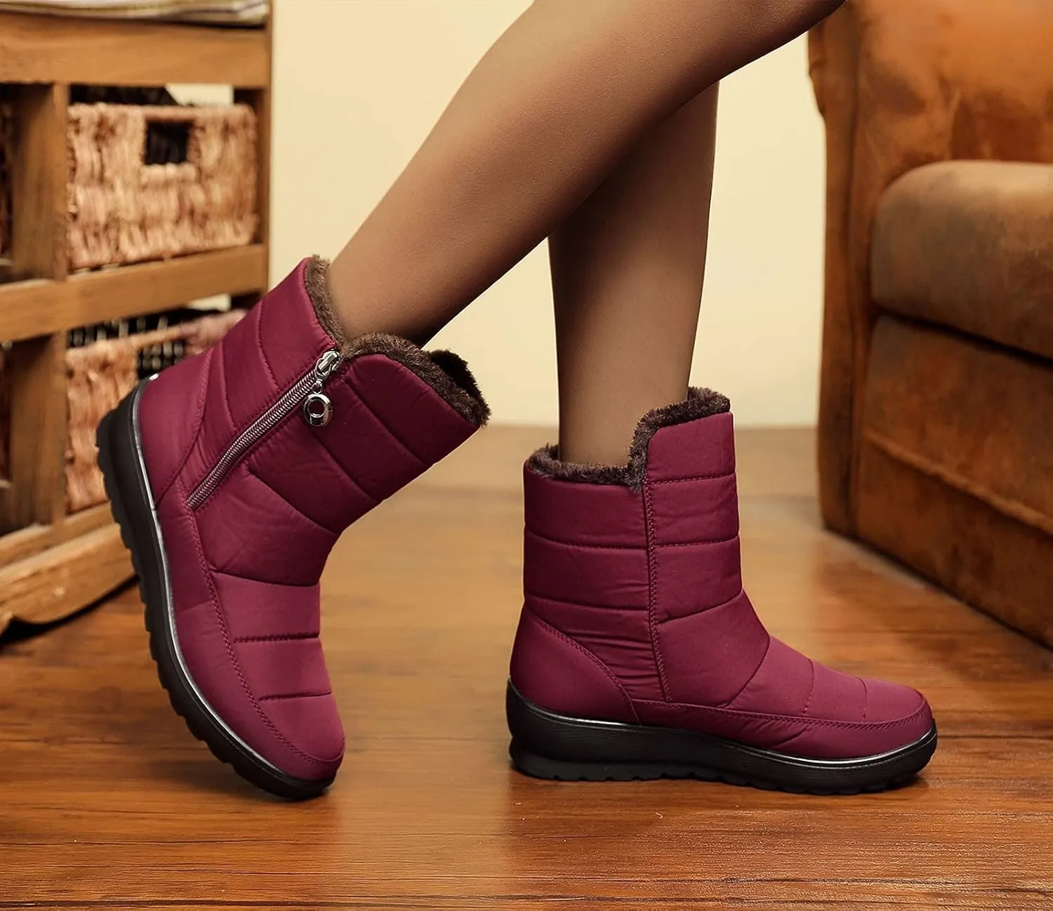 Winter Boots for Women Waterproof Snow Insulated Womens Snow Boots Cute Womens Snow Pants Waterproof Insulated Womens Waterproof Boots Slip on Botas Para Mujer De Invierno Para La Nieve