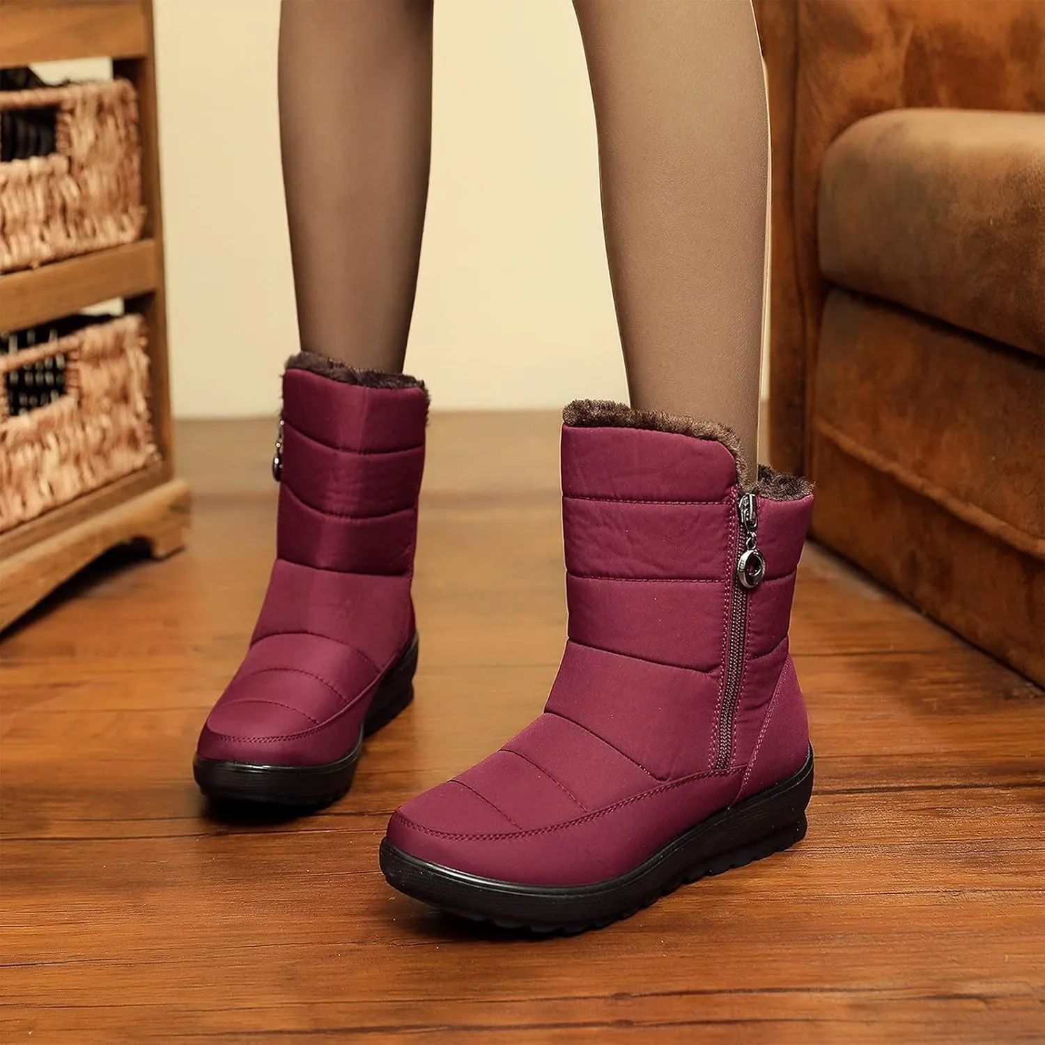 Winter Boots for Women Waterproof Snow Insulated Womens Snow Boots Cute Womens Snow Pants Waterproof Insulated Womens Waterproof Boots Slip on Botas Para Mujer De Invierno Para La Nieve