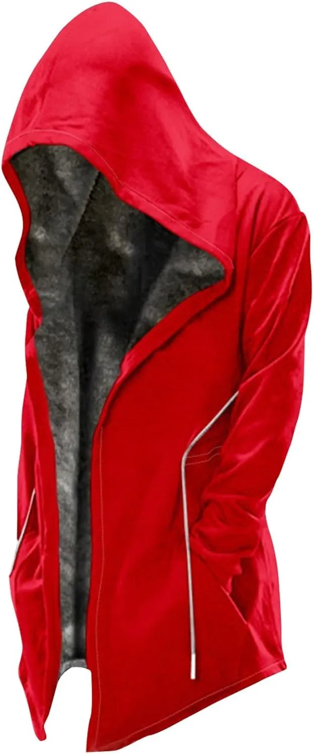 Winter Coats for Men With Hood Long Sleeve Heavyweight Warm Fleece Jacket, M-6XL