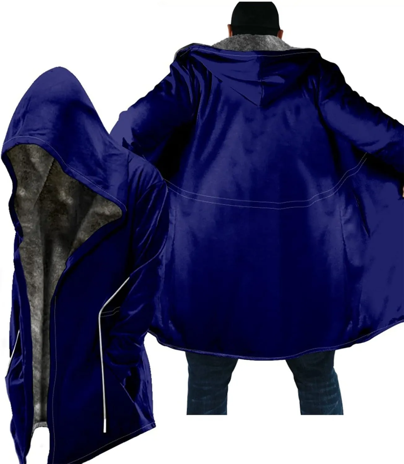 Winter Coats for Men With Hood Long Sleeve Heavyweight Warm Fleece Jacket, M-6XL